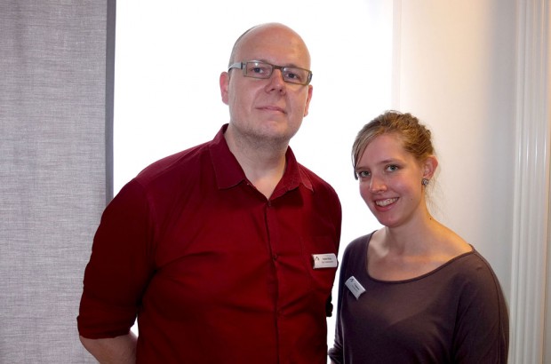 Psychologin Paula Siegmann und Sozialarbeiter Hubert Klein leiteten die Gruppentherapie. © Stadt Herne, Horst Martens