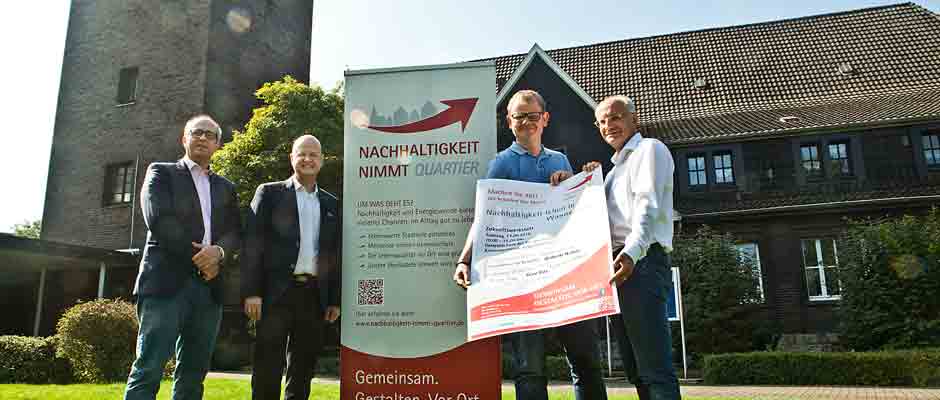 Stemmen das Projekt: Achim Wixforth, Dr. Frank Weyen, Axel Rolfsmeier und Thomas Semmelmann. © Stadt Herne, Horst Martens.